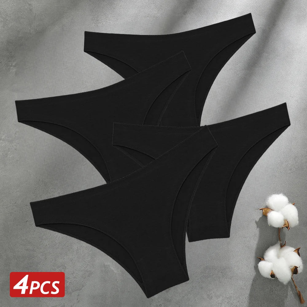 4-PACK SÖMLÖSA BOMULLSTROSOR DAM ENFÄRGADE