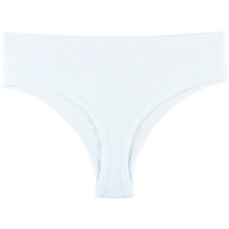 Naadloze Hoge Taille Schroefdraad Katoen Effen Kleur Vrouwen Comfort Slipje Dames Sexy Effen Kleur Naadloze Korte Korte Slipje