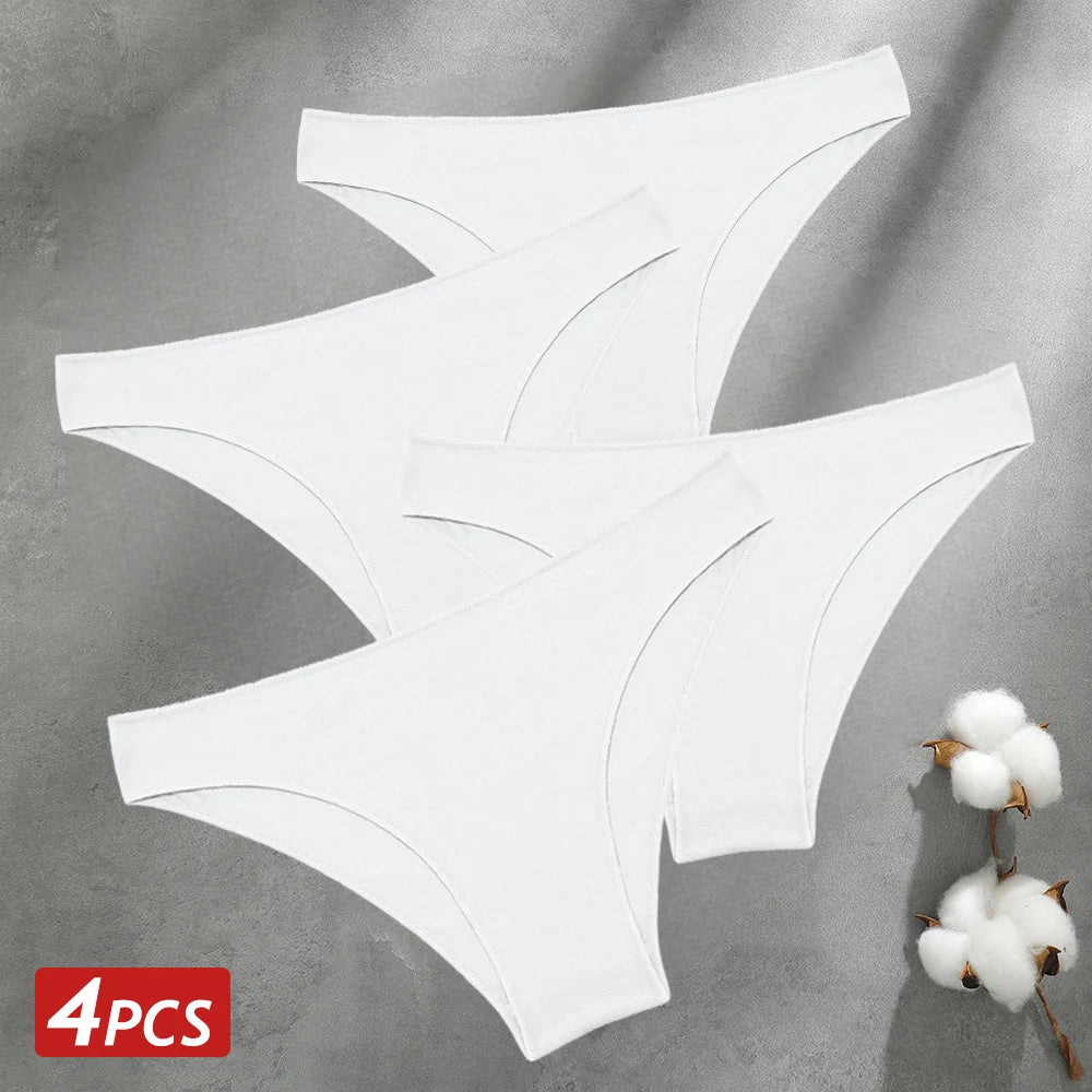 4-PACK SÖMLÖSA BOMULLSTROSOR DAM ENFÄRGADE