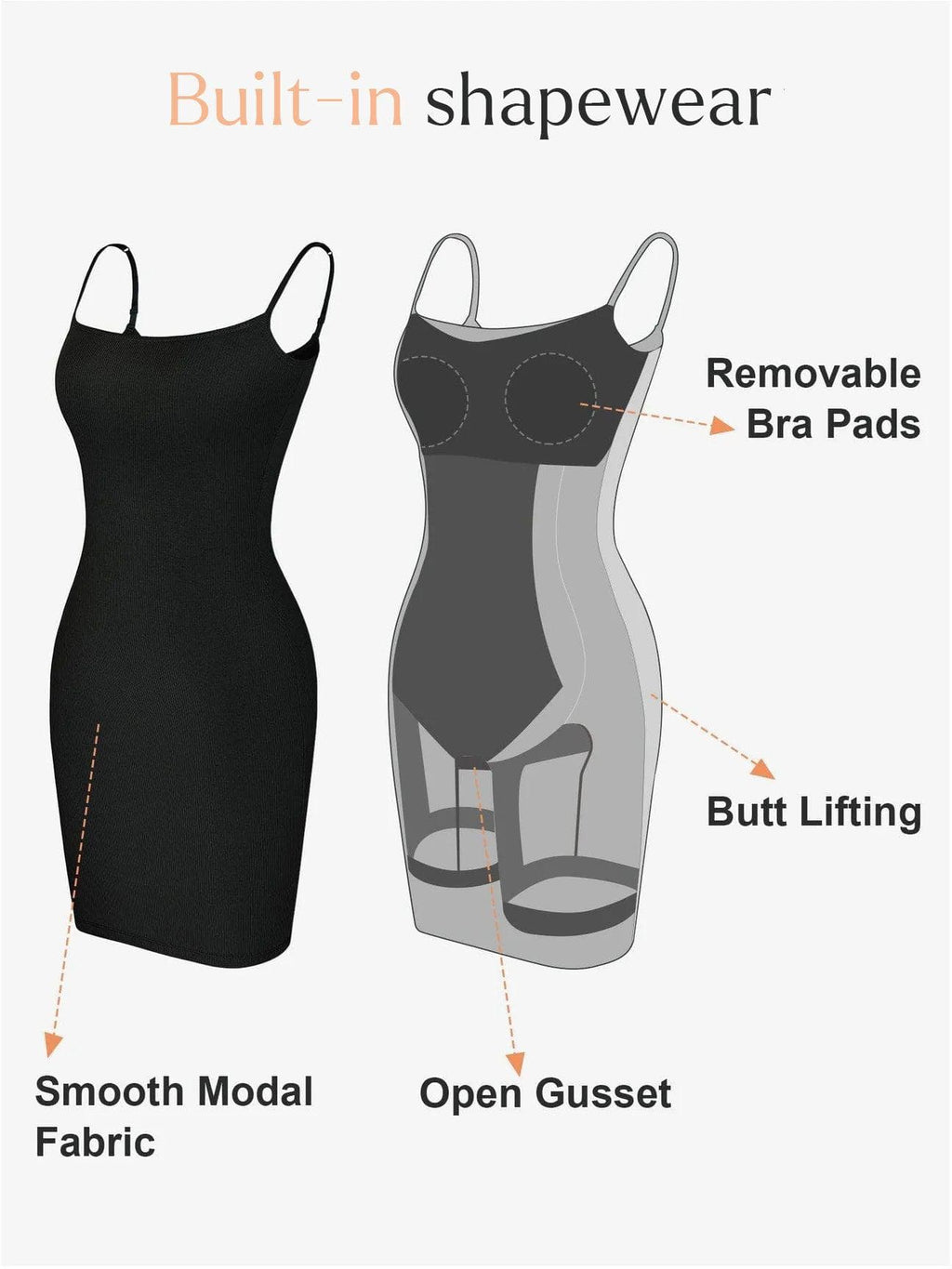 INBYGGD SHAPEWEAR – FÖR ENKEL OCH STILFULL LOOK